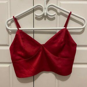 Garage Silk Red Crop Top